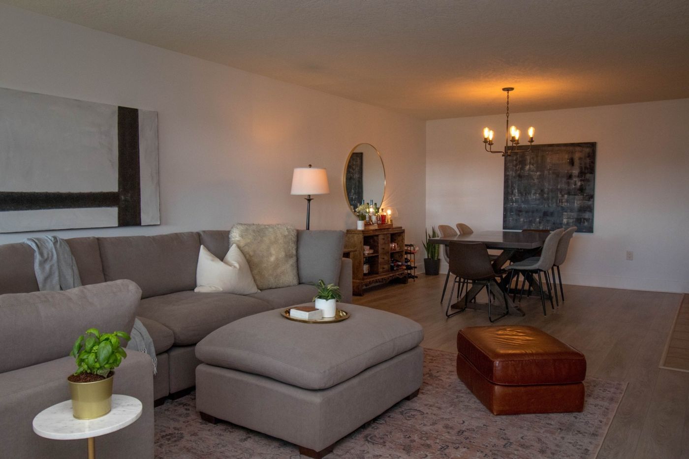 Finished living space with coordinated interior design
