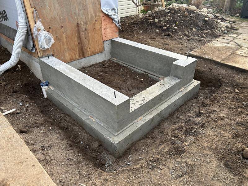 Mudroom and elevator addition - in progress - foundation