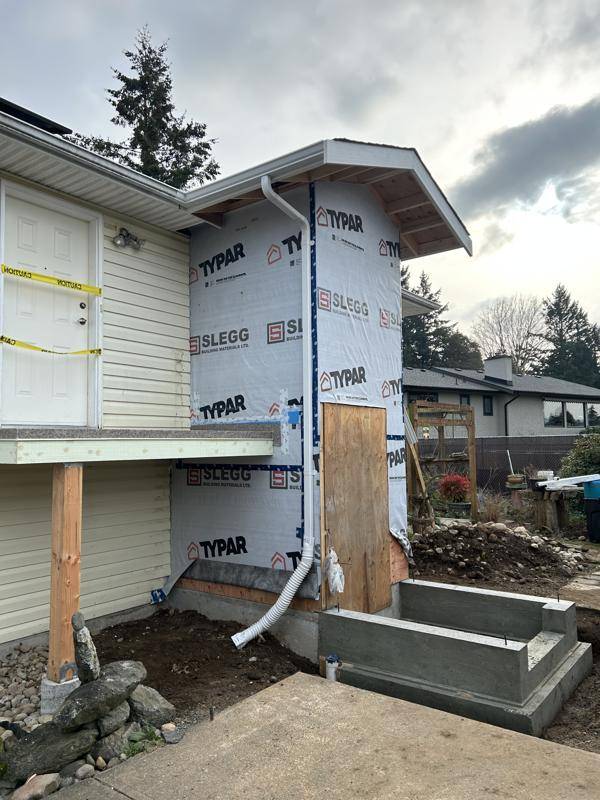 Mudroom and elevator addition - in progress - exterior