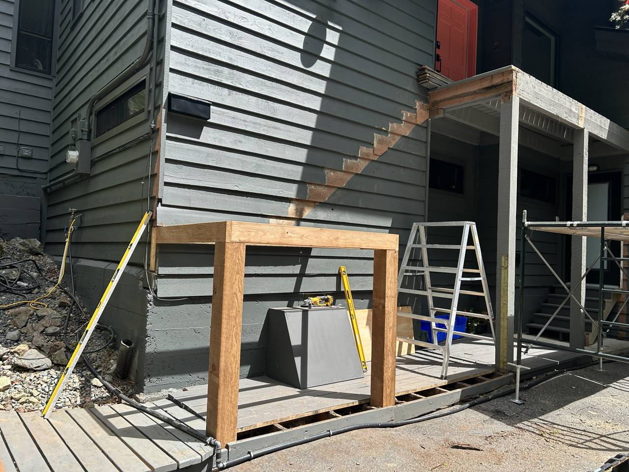 Exterior stairs and railings - in progress