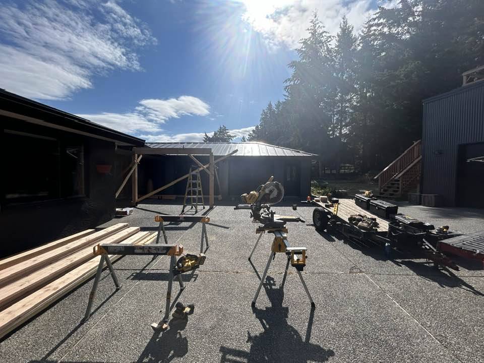 Custom outdoor living space - in progress - site preparation