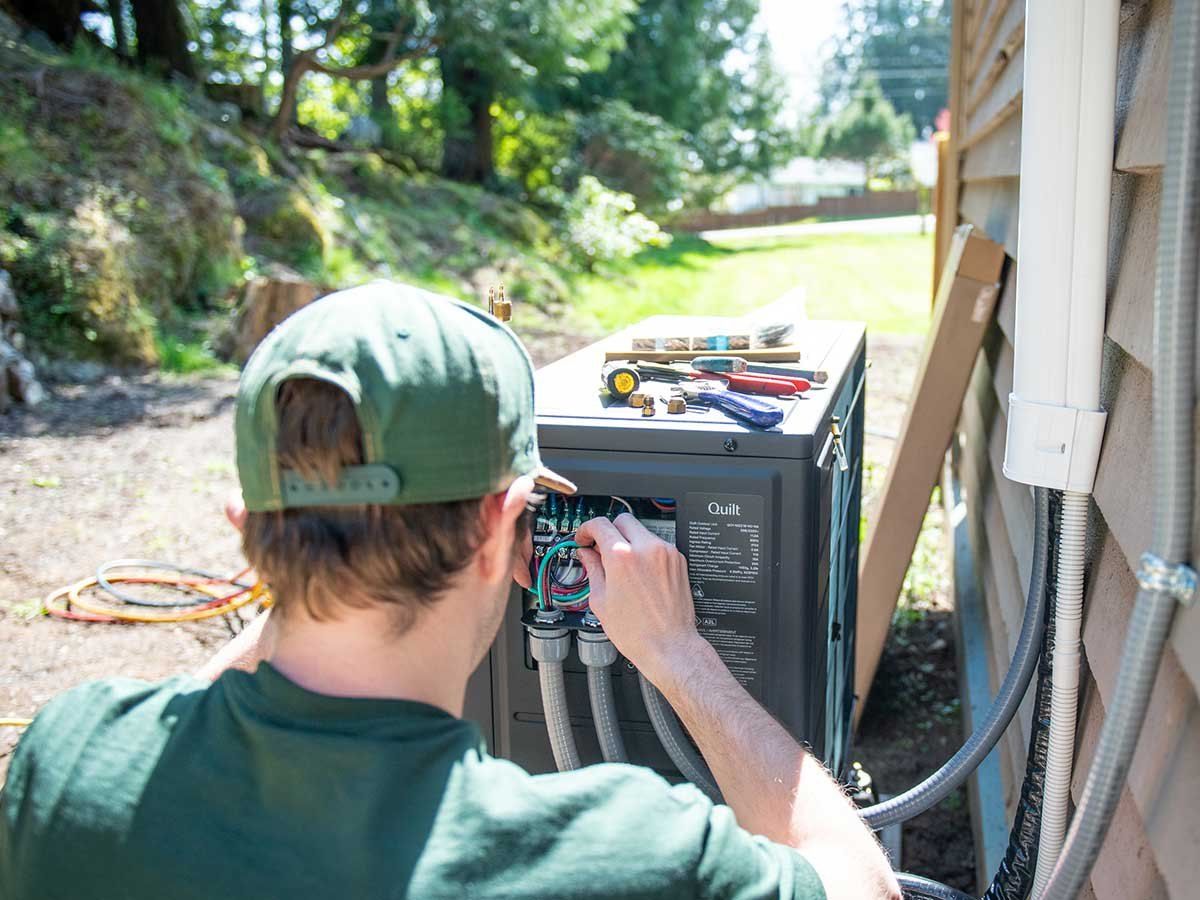 Heat pump installation in progress - Sasquatch Heat Pumps